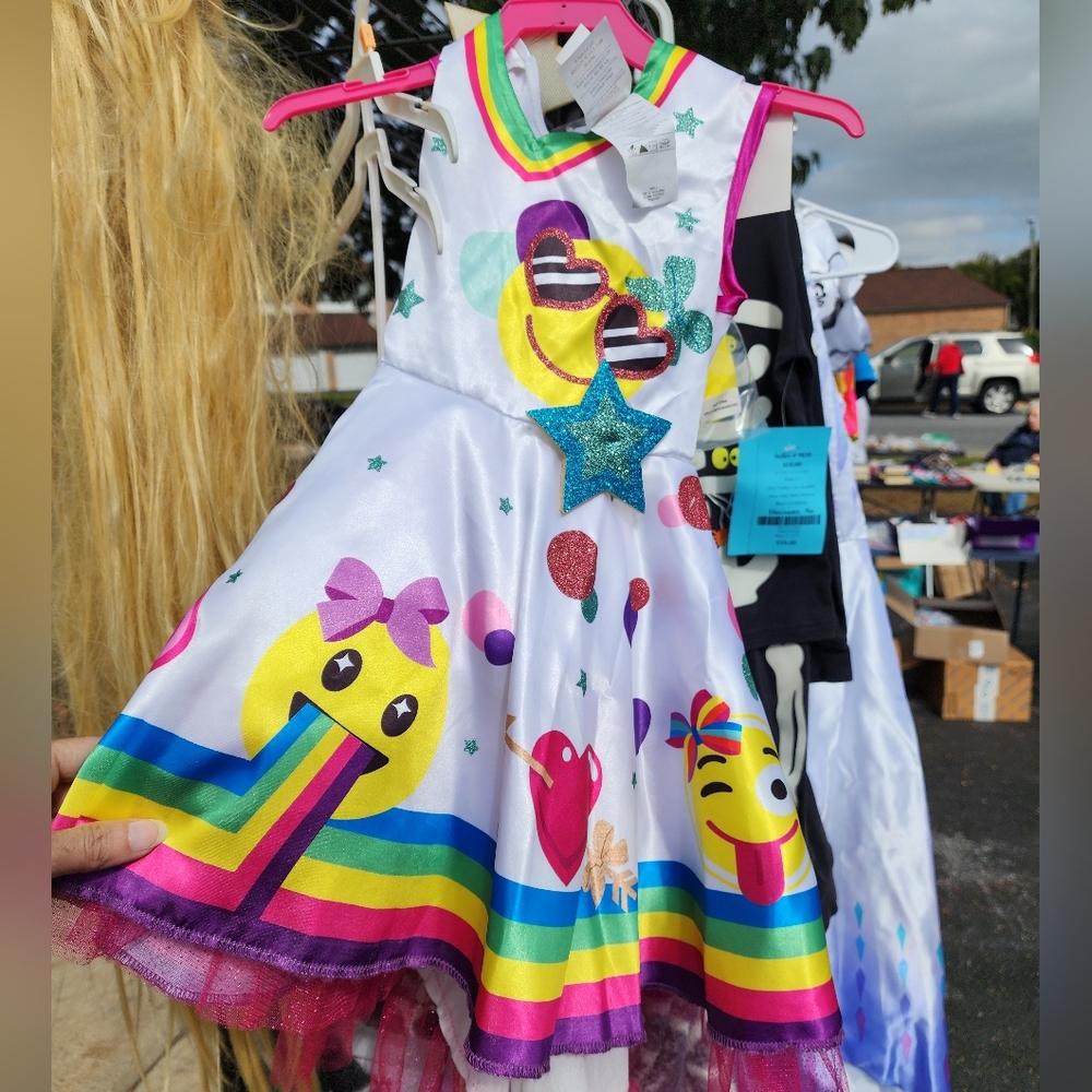 New JoJo Colorful Emoji Dress with Rainbow Accents